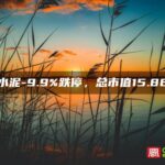 福建水泥-9.9%跌停，总市值15.86亿元