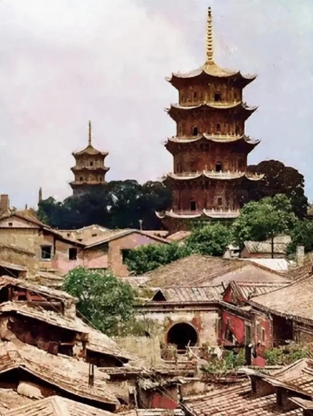 140年前福州是这样!金山寺真漂亮,中亭街好狭窄