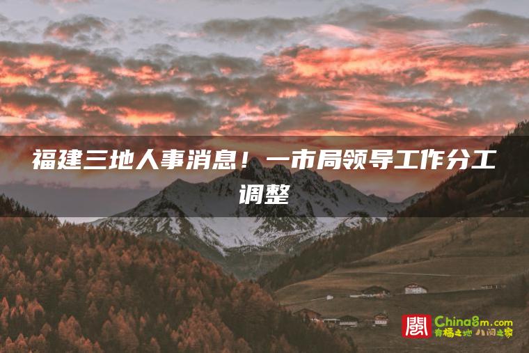 福建三地人事消息!一市局领导工作分工调整
