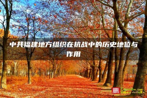 中共福建地方组织在抗战中的历史地位与作用