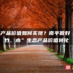 生态产品价值如何实现？南平做好“茶、竹、水”生态产品价值转化