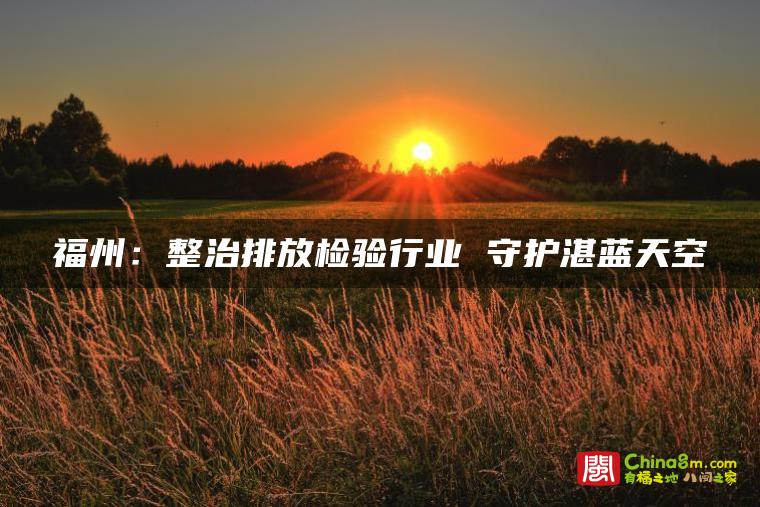 福州:整治排放检验行业 守护湛蓝天空