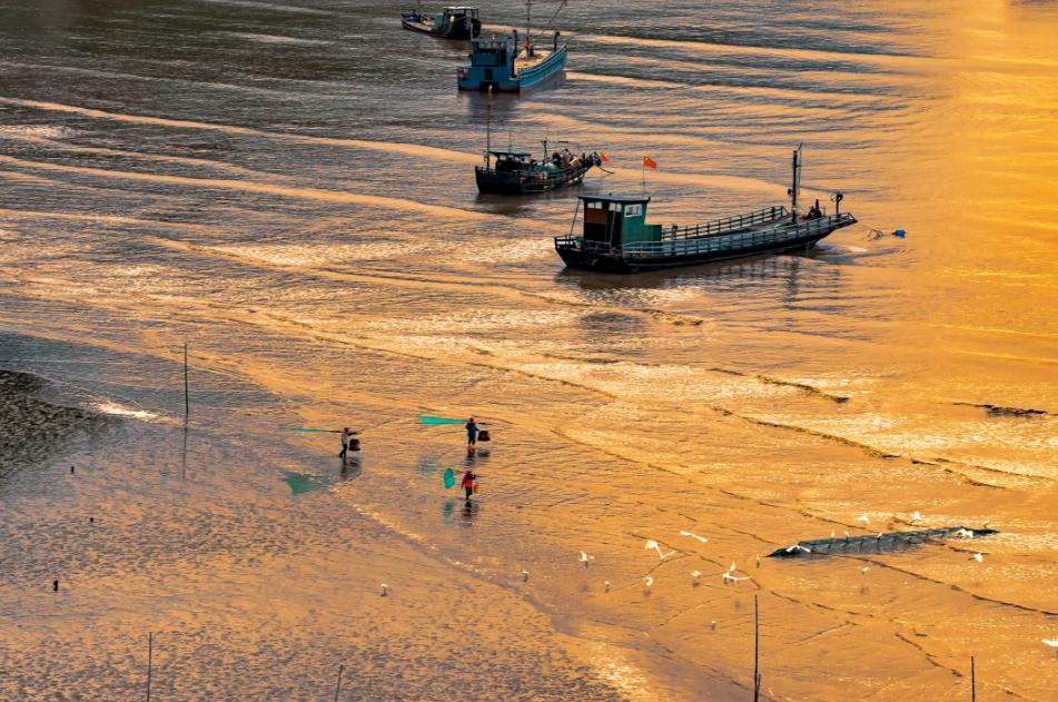碧水萦绕长天,霞辉铺满大海,在霞浦遇见油画般的天光水色