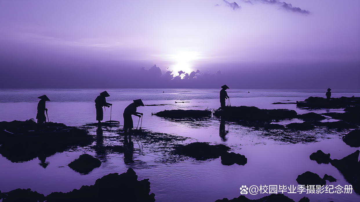 霞浦滩涂的渔民劳作